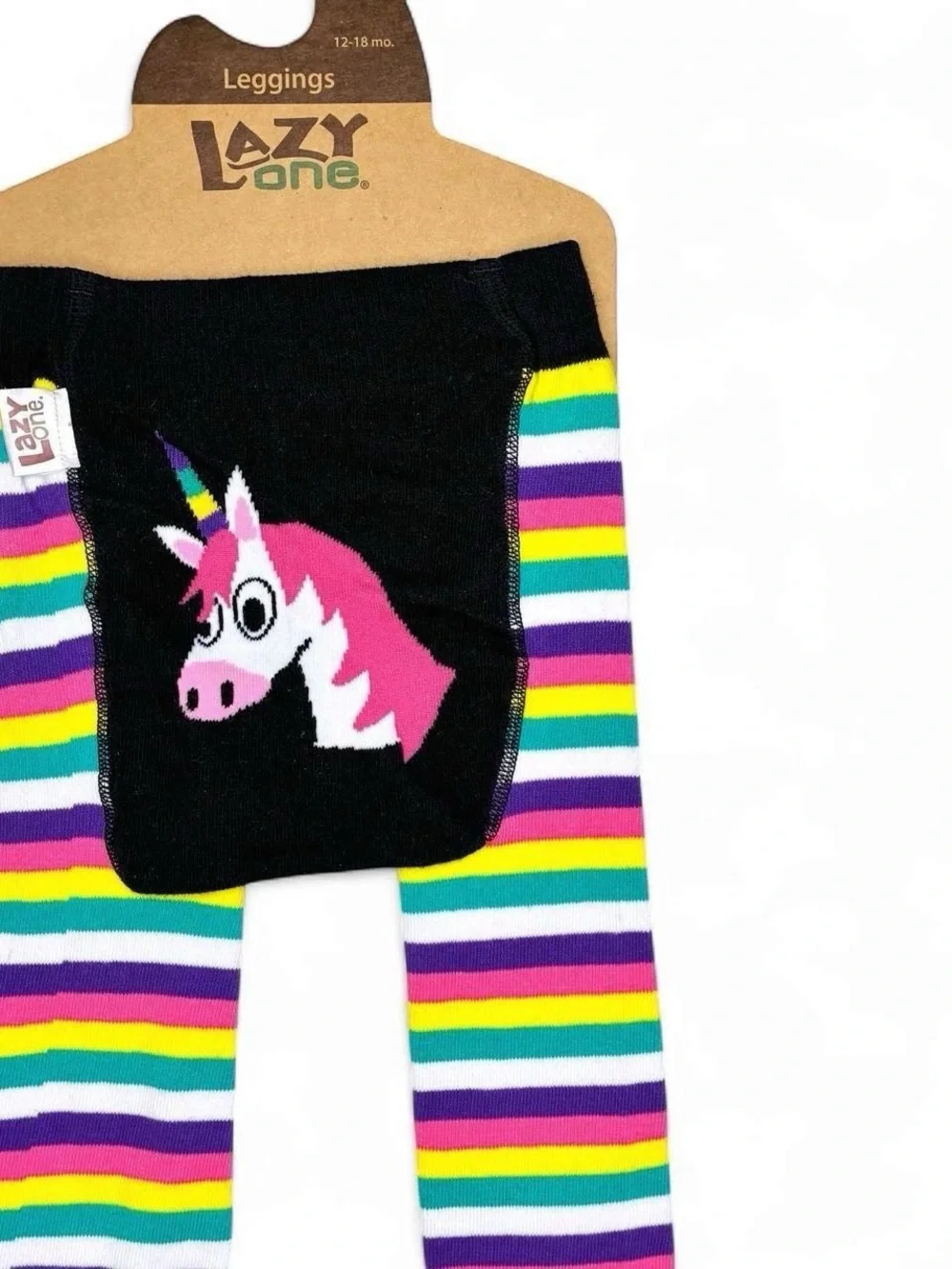 NWT Lazy One SZ (12-18M) Striped Unicorn Leggings